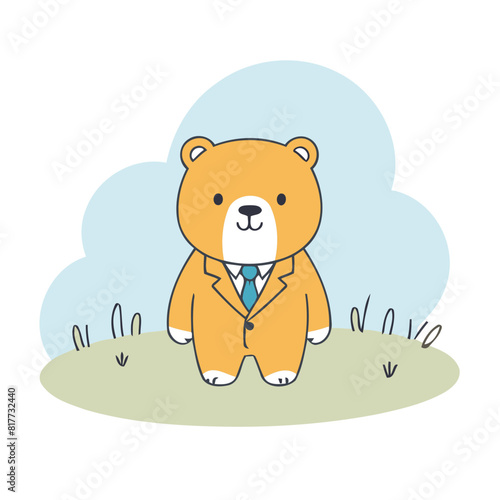 Vector illustration of a lovable Polarbear for children's picture books
