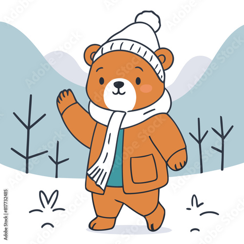 Cute vector illustration of a Bear for youngsters' imaginative stories