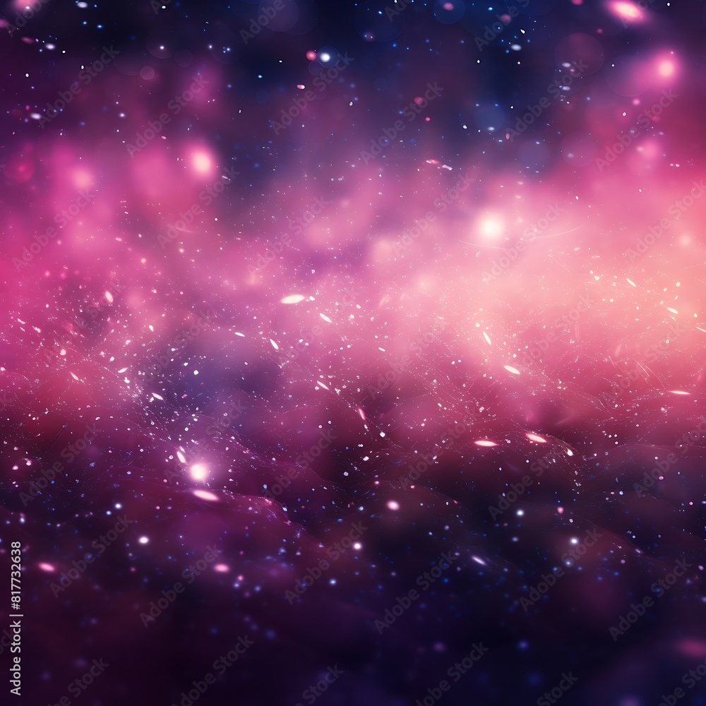 Fototapeta premium Abstract background with bokeh defocused lights and stars in pink colors