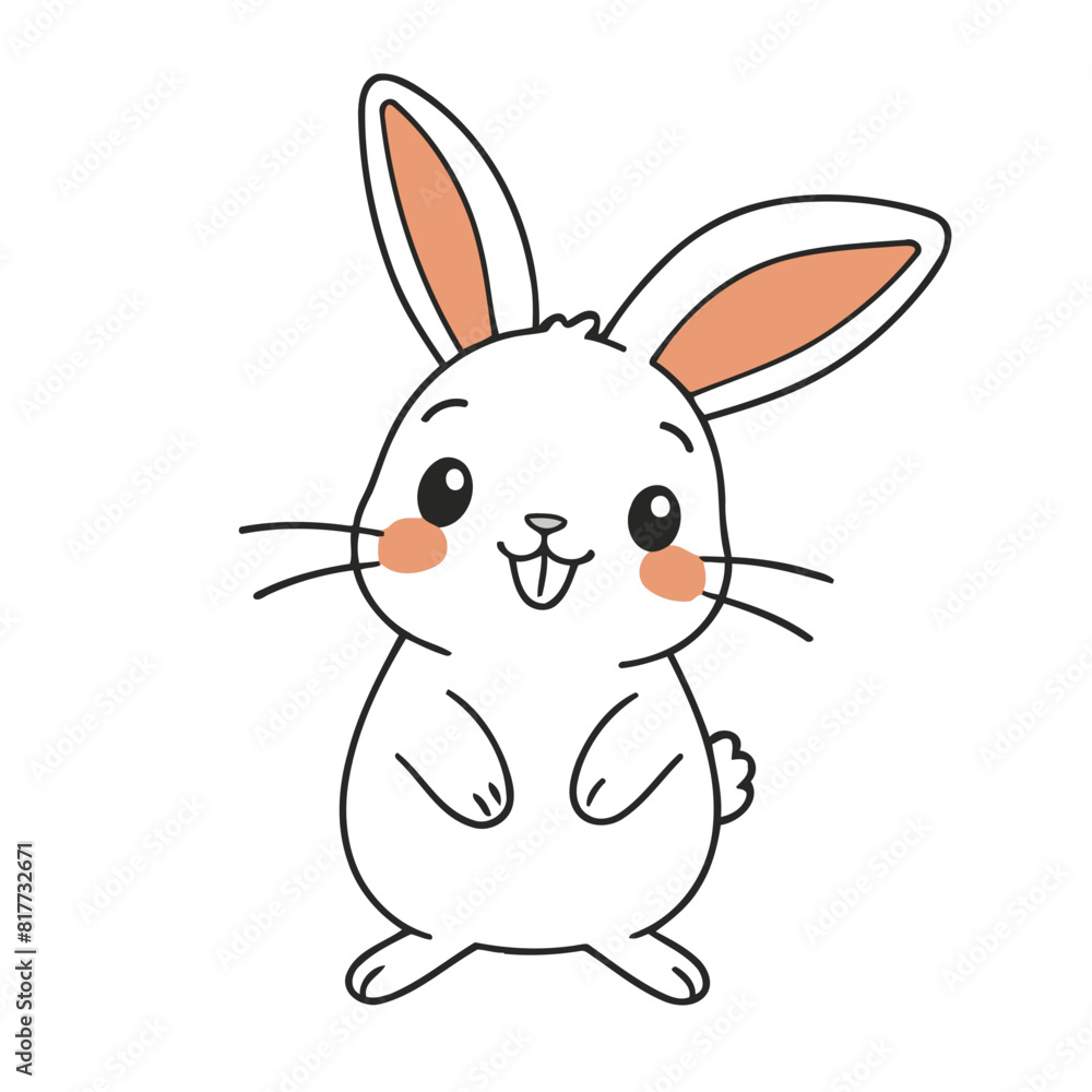 Fototapeta premium Cute vector illustration of a Hare for children story book