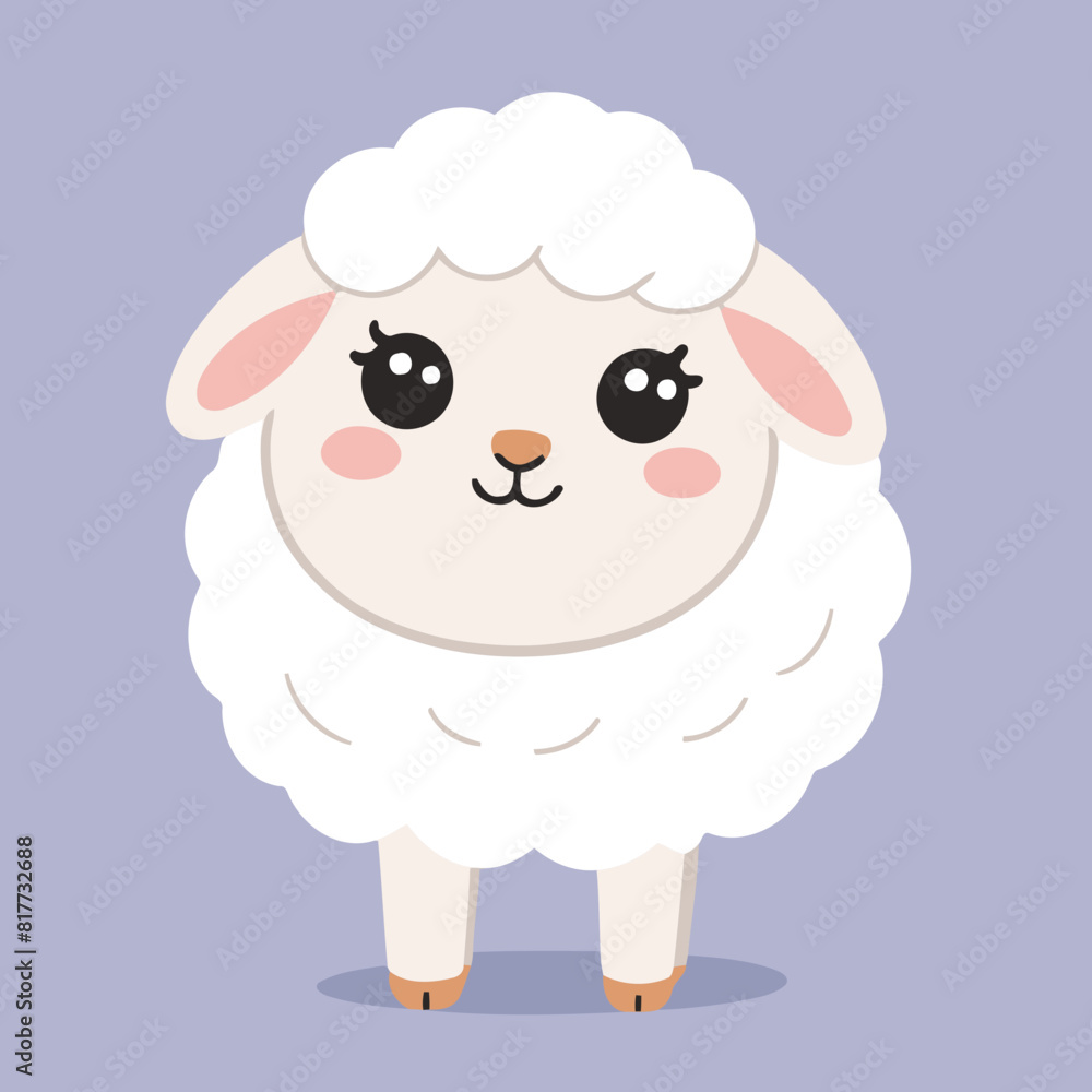 Vector illustration of a cute Sheep for kids story book Vector illustration of a cute Sheep for kids story book