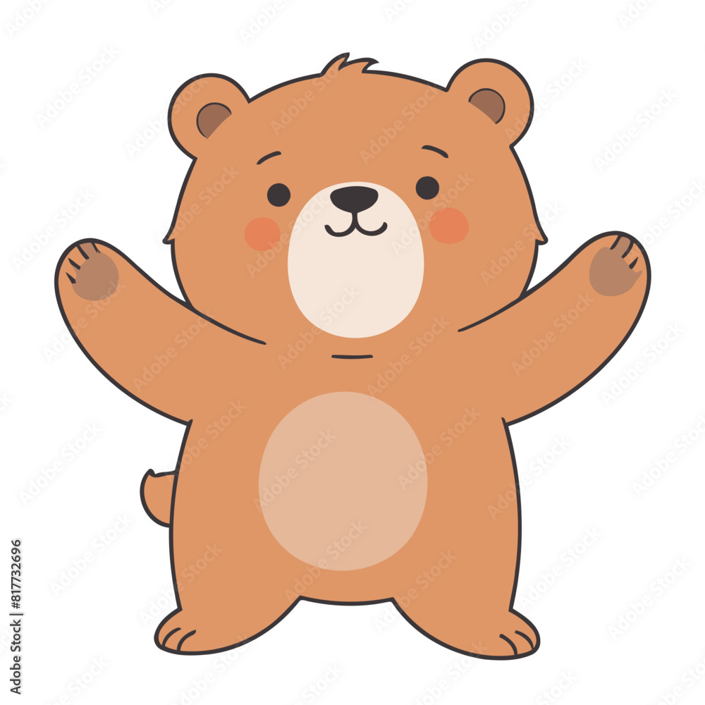Vector illustration of an adorable Bear for young readers' books Vector illustration of an adorable Bear for young readers' books