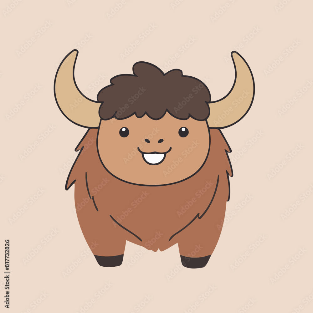 Cute Yak for toddlers vector illustration Cute Yak for toddlers vector illustration