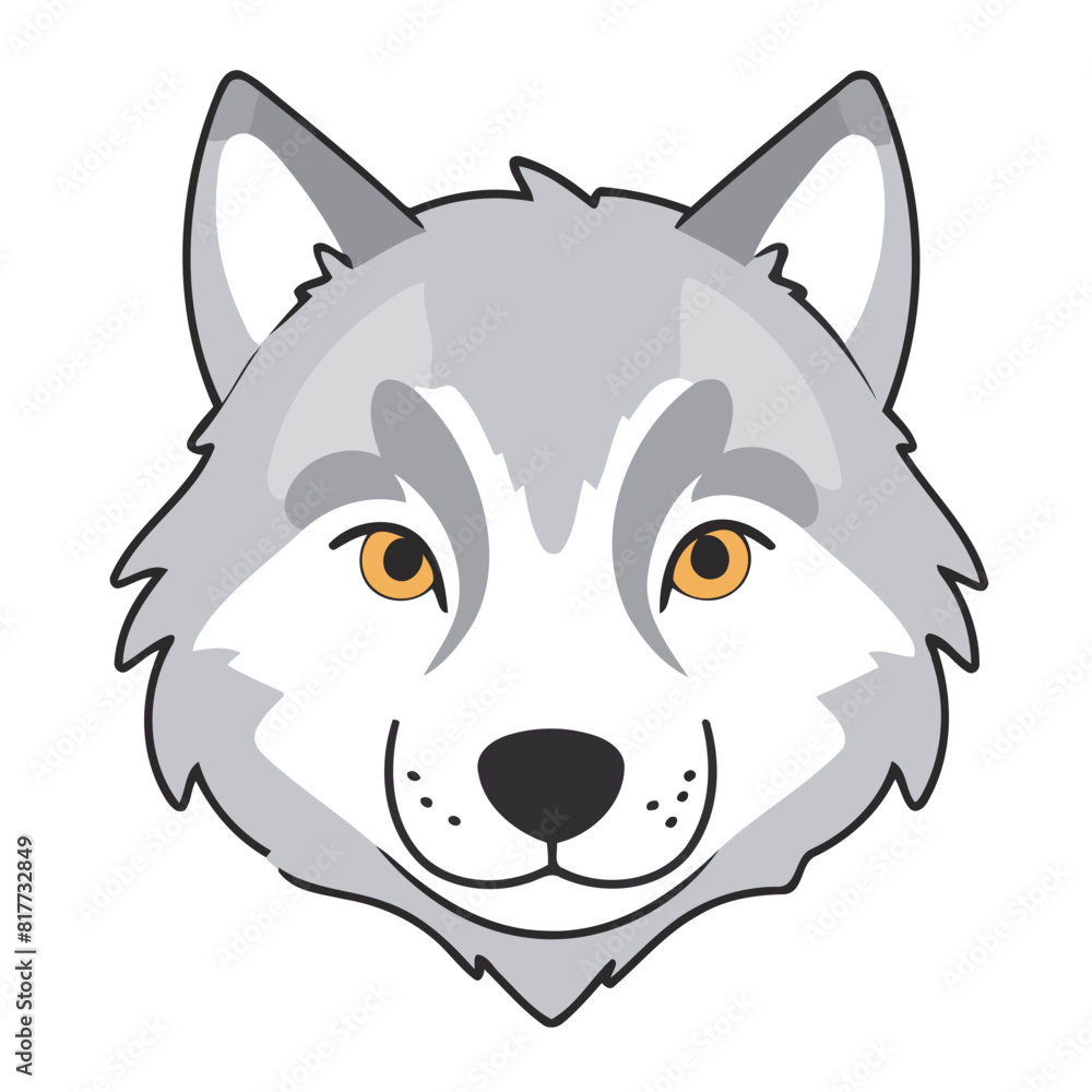 Cute vector illustration of a Wolf for early readers' delight Cute vector illustration of a Wolf for early readers' delight