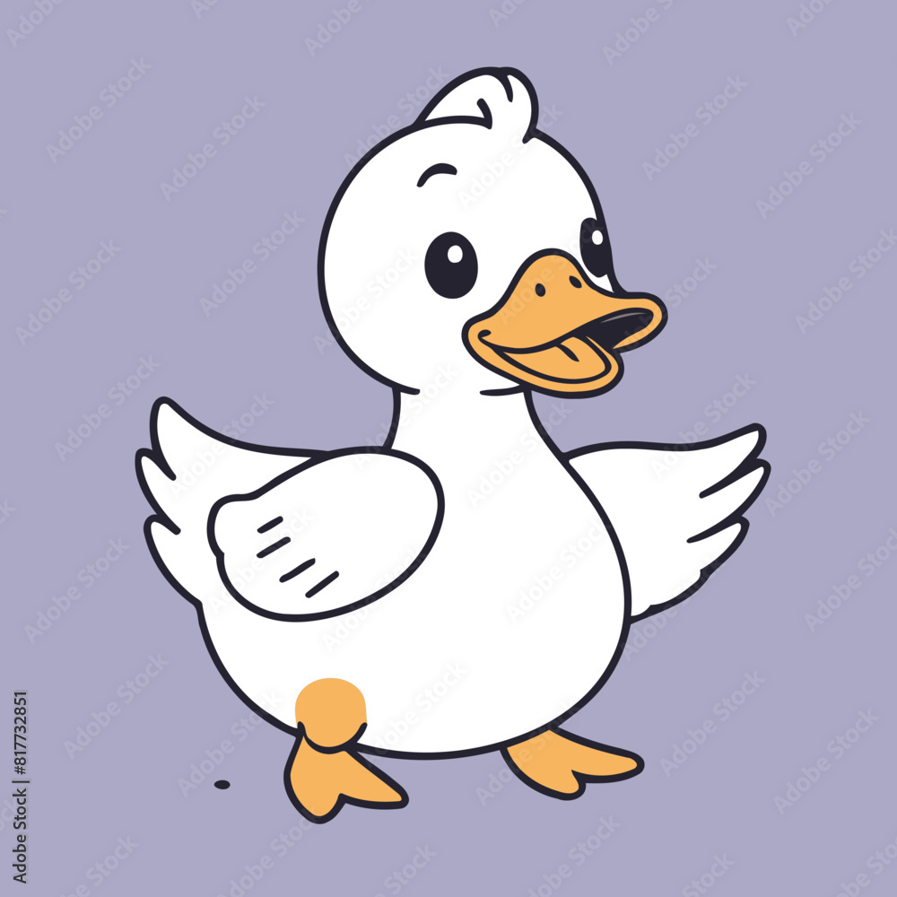 Cute vector illustration of a Duck for toddlers' playful adventures Cute vector illustration of a Duck for toddlers' playful adventures