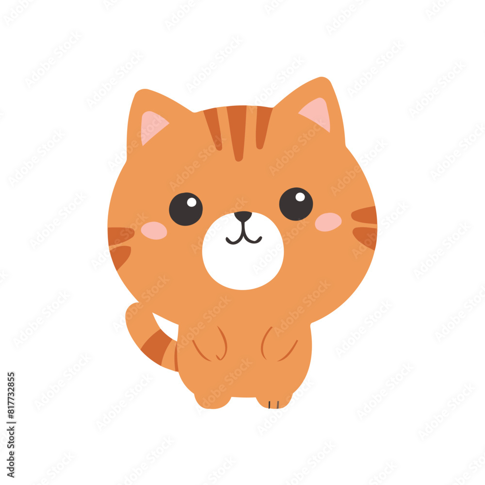 Vector illustration of an adorable Cat for young readers' books Vector illustration of an adorable Cat for young readers' books