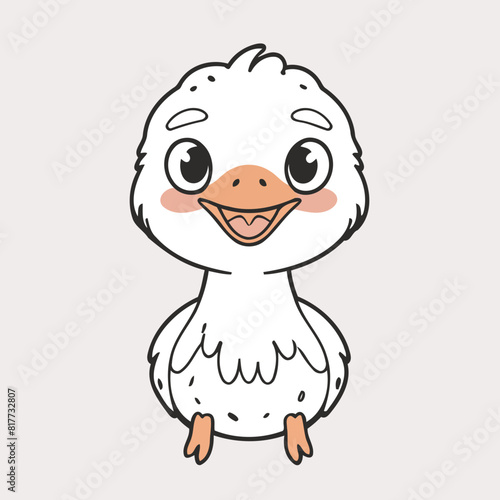 Cute vector illustration of a Ostrich for youngsters' imaginative stories