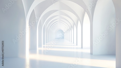 Bright archway corridor in modern design