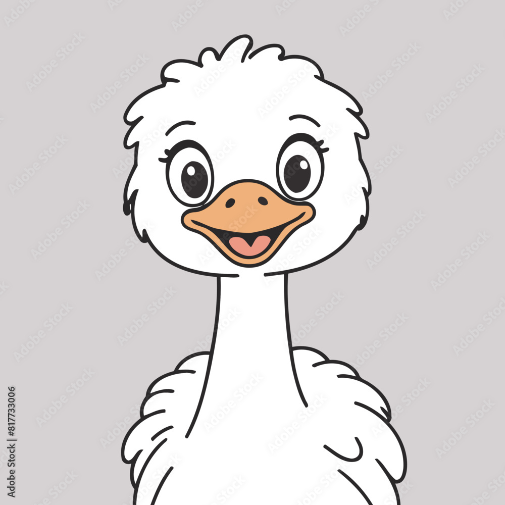 Obraz premium Cute Ostrich for toddlers vector illustration