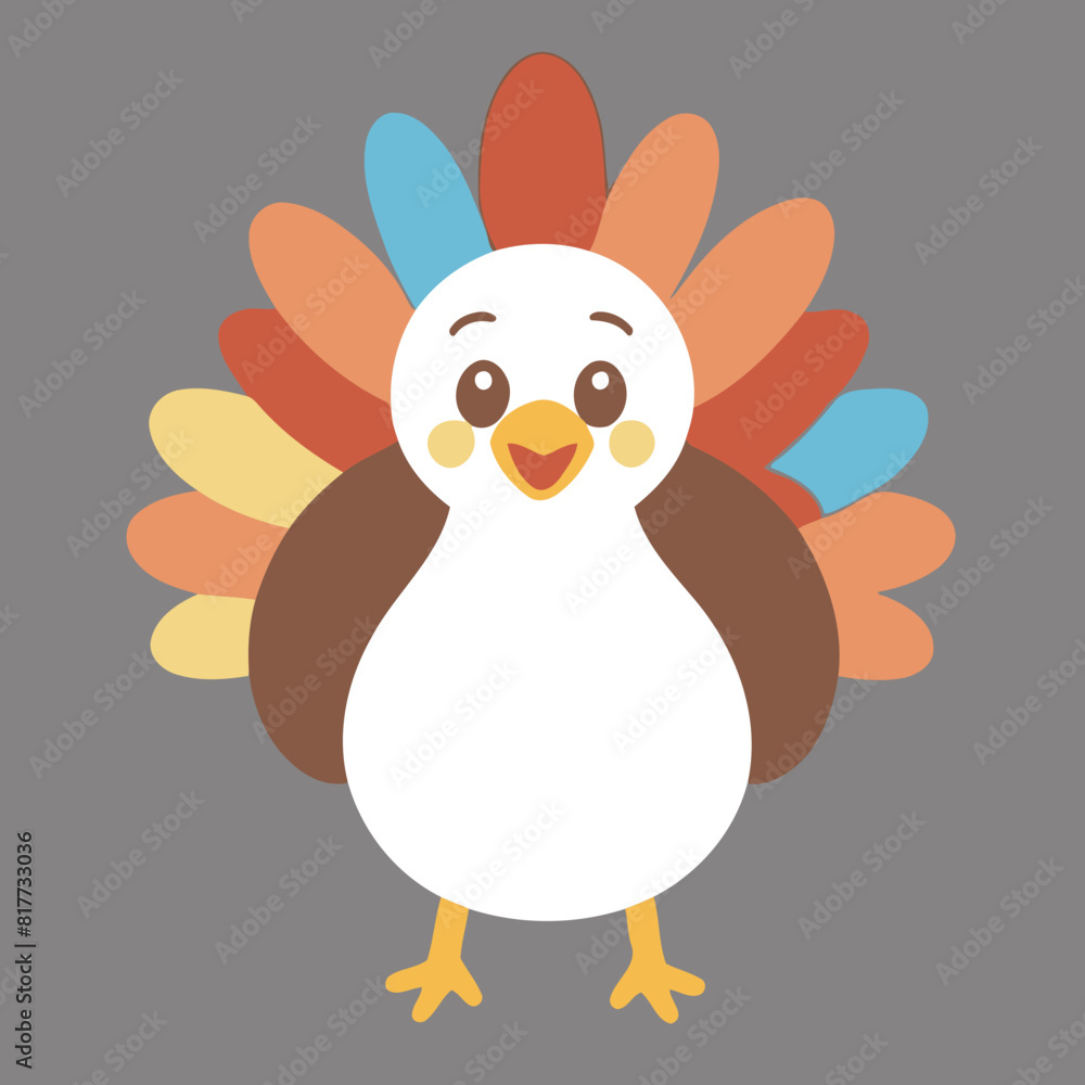 Cute vector illustration of a Turkey for early readers' delight Cute vector illustration of a Turkey for early readers' delight