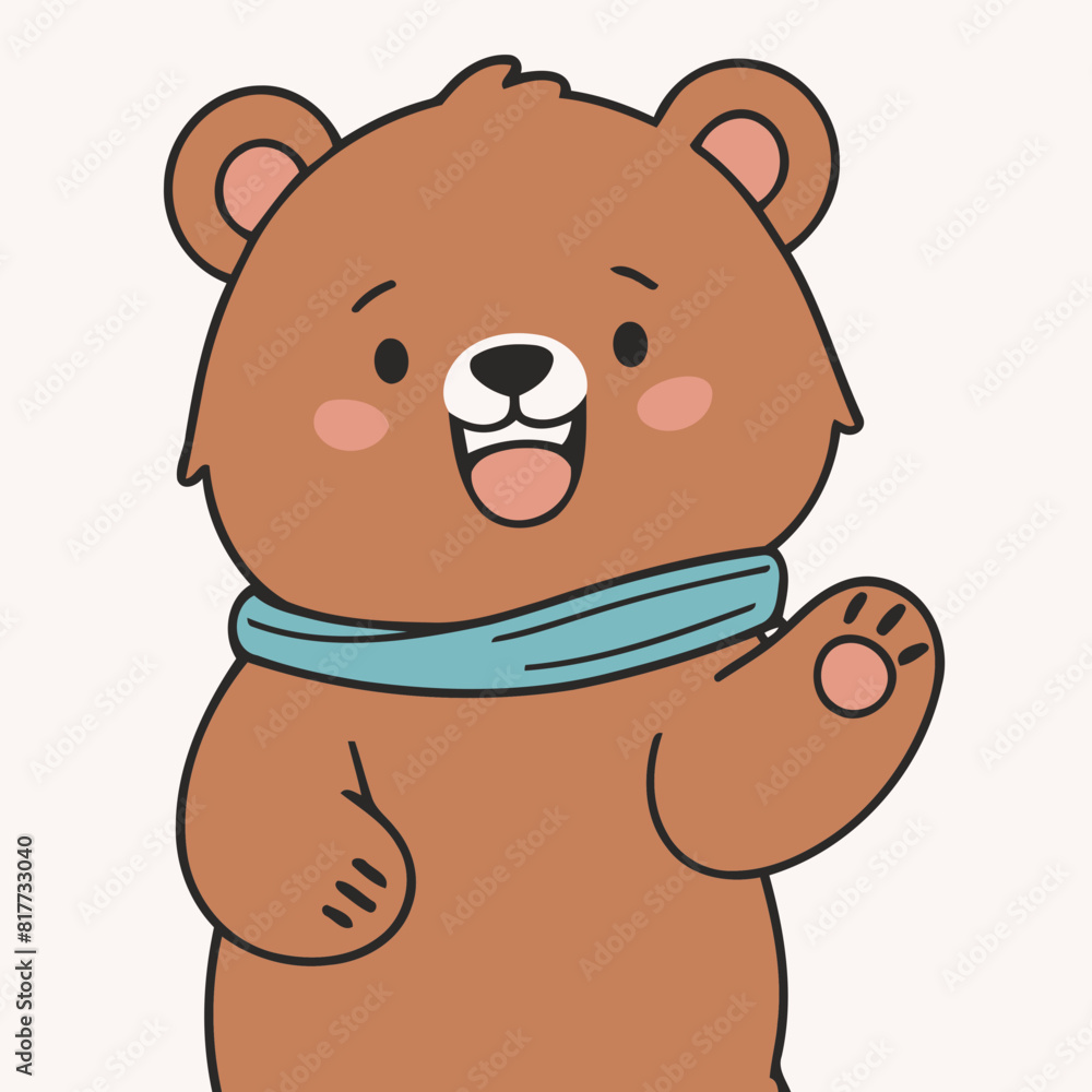 Obraz premium Cute Bear vector illustration for kids story book