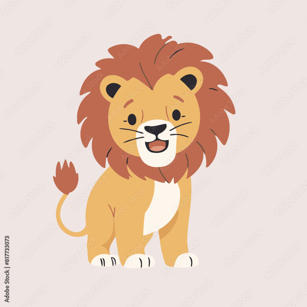 Cute Lion vector illustration for kids story book Cute Lion vector illustration for kids story book