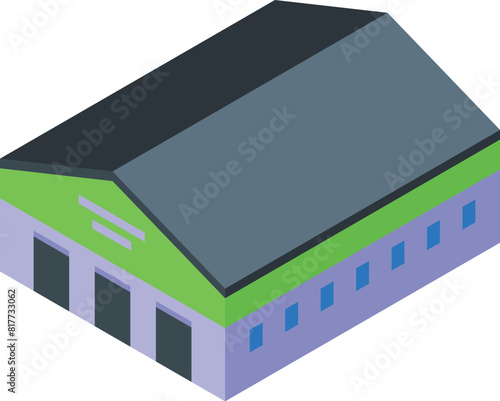 Vibrant isometric vector of a modern warehouse, perfect for logistics and storage graphics
