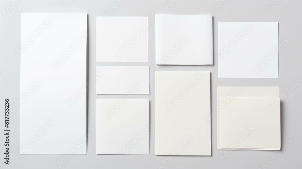 Set of blank white sticky paper notes reminder, Ripped papers, torn page pieces Set of blank white sticky paper notes reminder, Ripped papers, torn page pieces