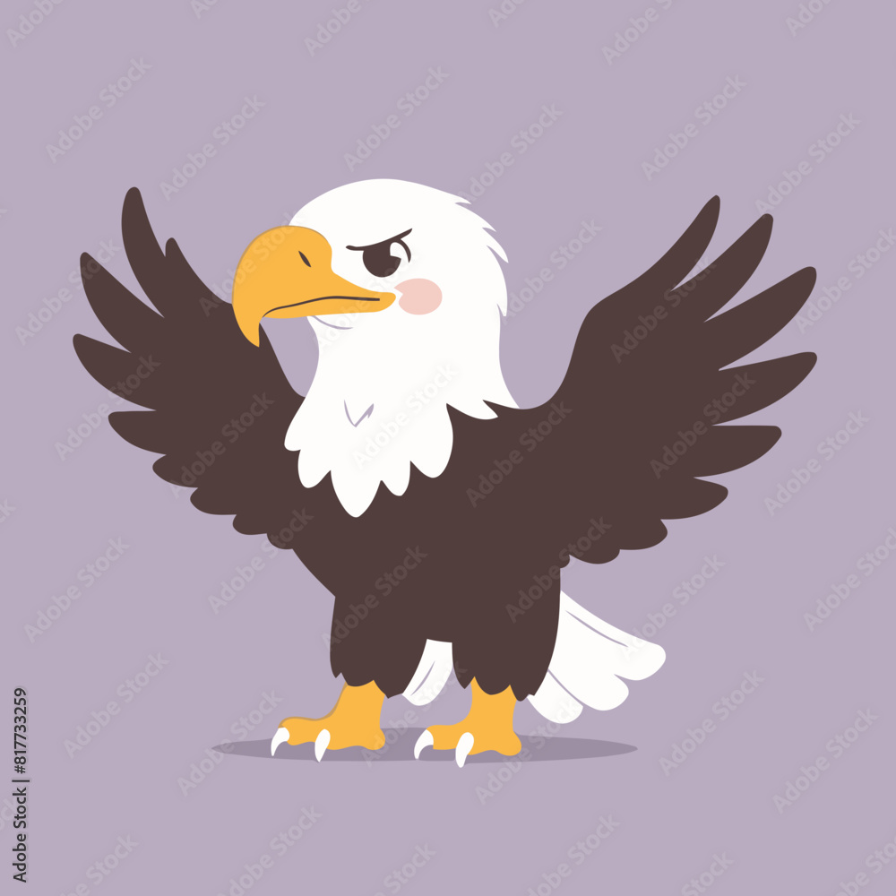 Fototapeta premium Cute Eagle for early readers' adventure books vector illustration