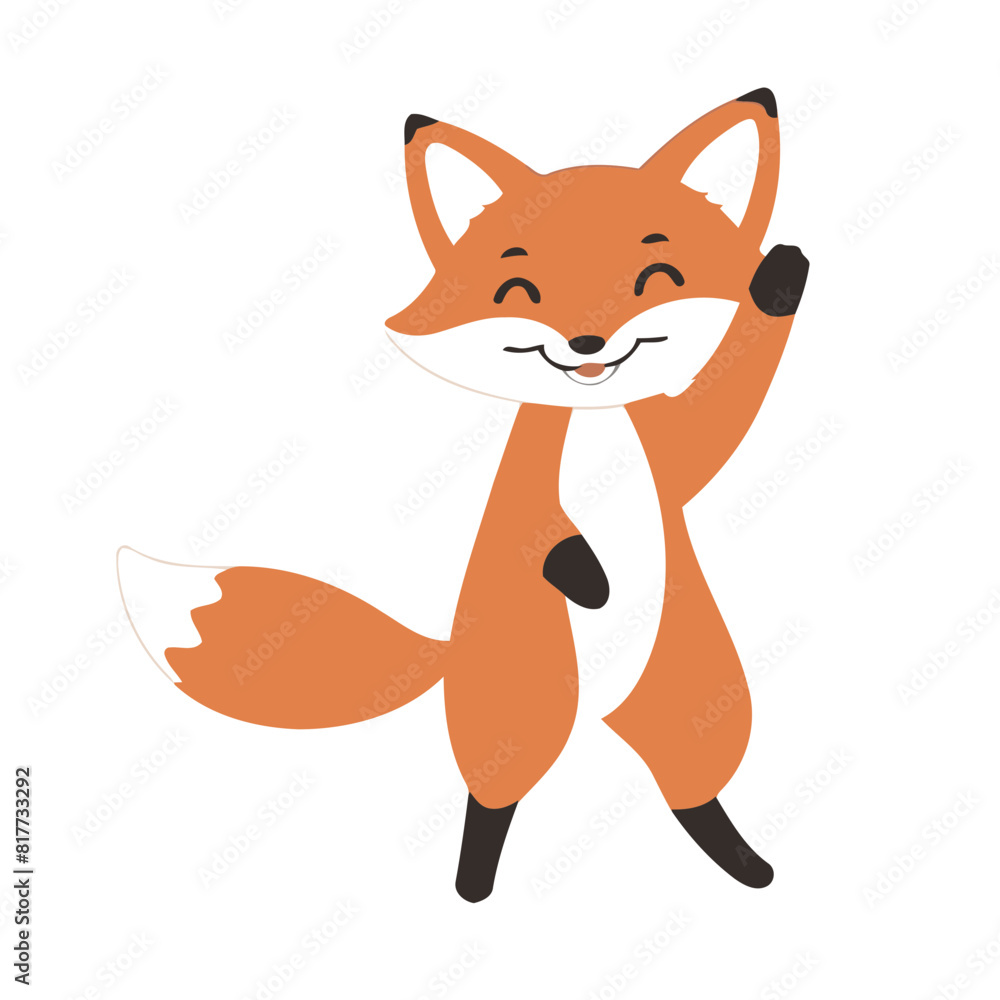 Fototapeta premium Vector illustration of a cute Fox for children book