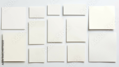 Wallpaper Mural Set of blank white sticky paper notes reminder, Ripped papers, torn page pieces Torontodigital.ca