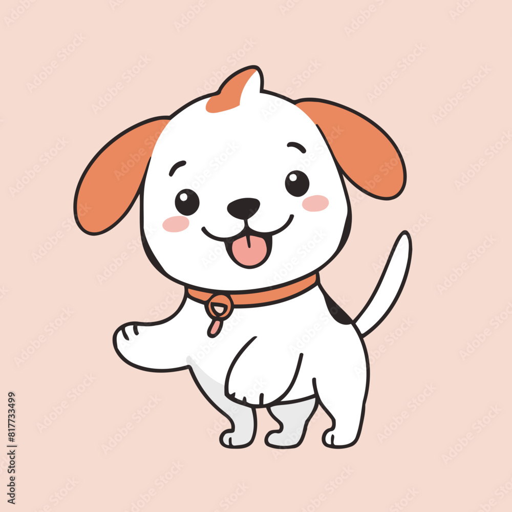 Fototapeta premium Cute vector illustration of a Puppy for children's bedtime stories
