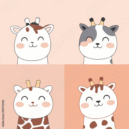 Vector illustration of a sweet Giraffe for youngsters' imaginative journeys
