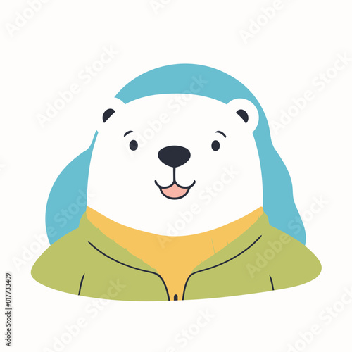 Vector illustration of a playful Polar for preschoolers' storytime