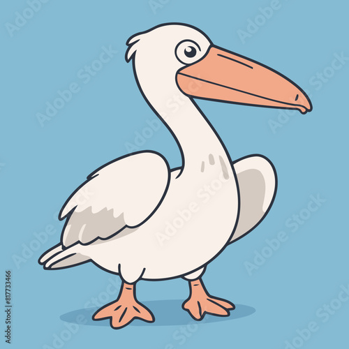 Vector illustration of a cute Pelican for kids books