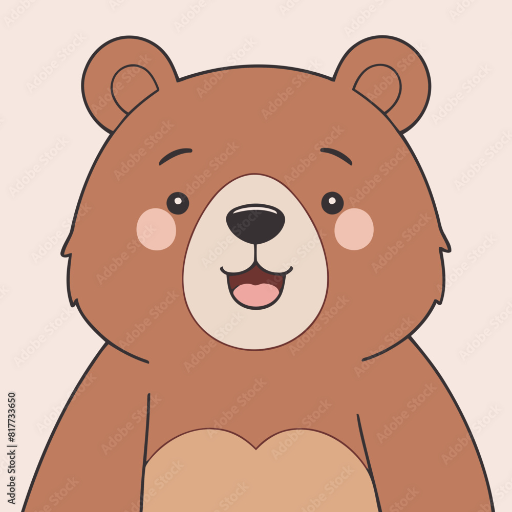 Obraz premium Cute Bear for children's literature vector illustration