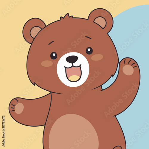 Vector illustration of a cute Bear for toddlers story books