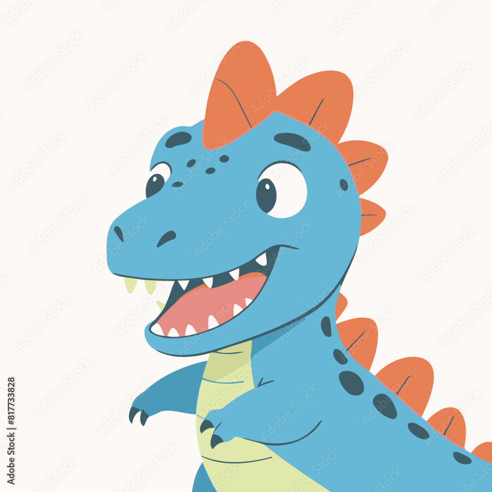 Cute vector illustration of a Dino for children story book Cute vector illustration of a Dino for children story book