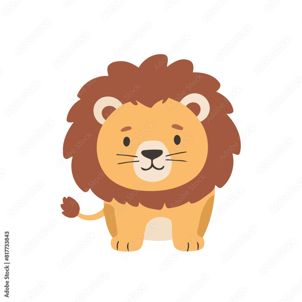 Cute vector illustration of a Lion for toddlers story books Cute vector illustration of a Lion for toddlers story books