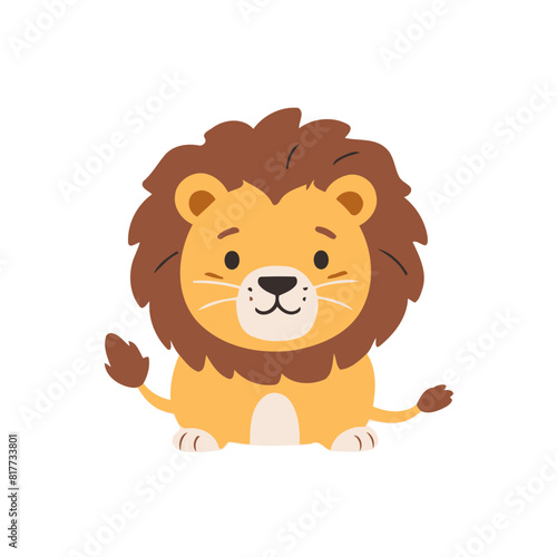 Cute Lion for kids story book vector illustration