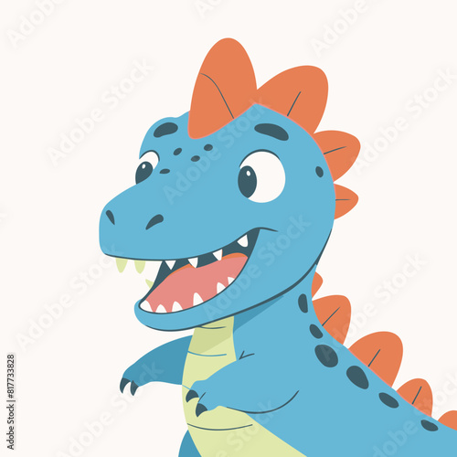 Cute vector illustration of a Dino for children story book