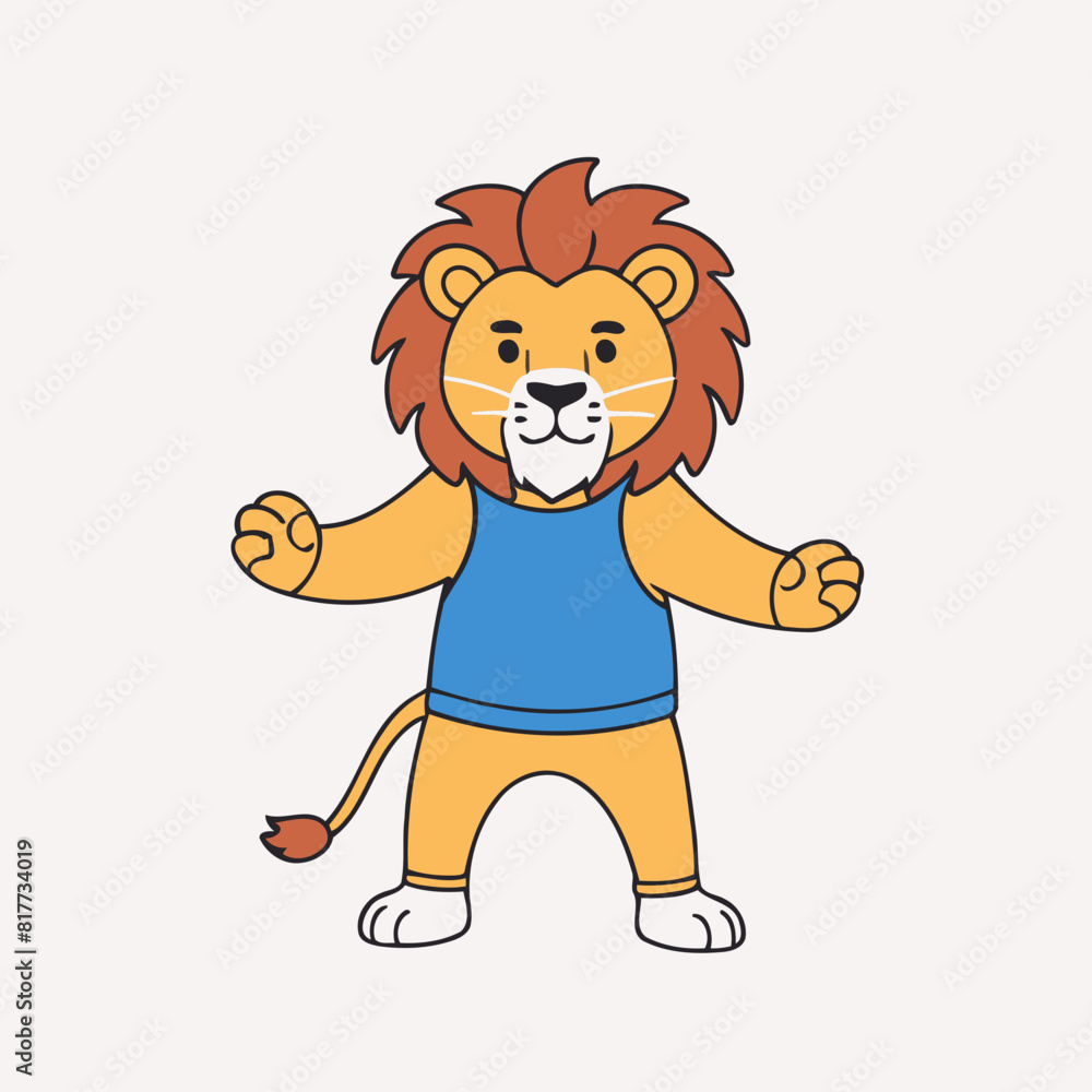 Obraz premium Cute Lion vector illustration for little ones' bedtime routines
