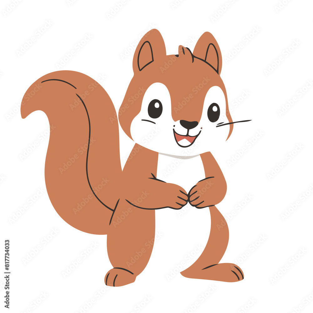 Obraz premium Cute vector illustration of a Squirrel for children story book