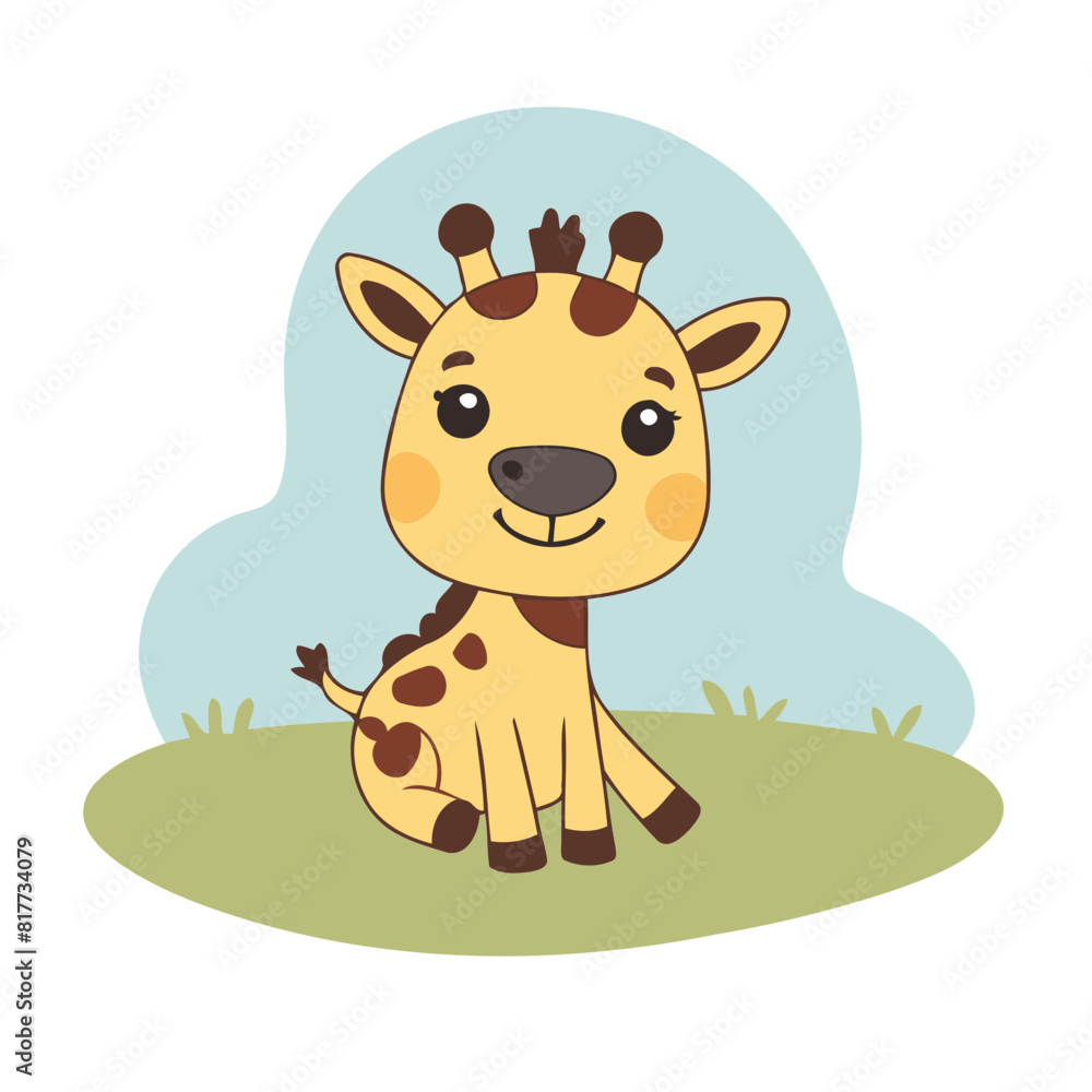 Vector illustration of an enchanting Giraffe for kids' storytelling Vector illustration of an enchanting Giraffe for kids' storytelling