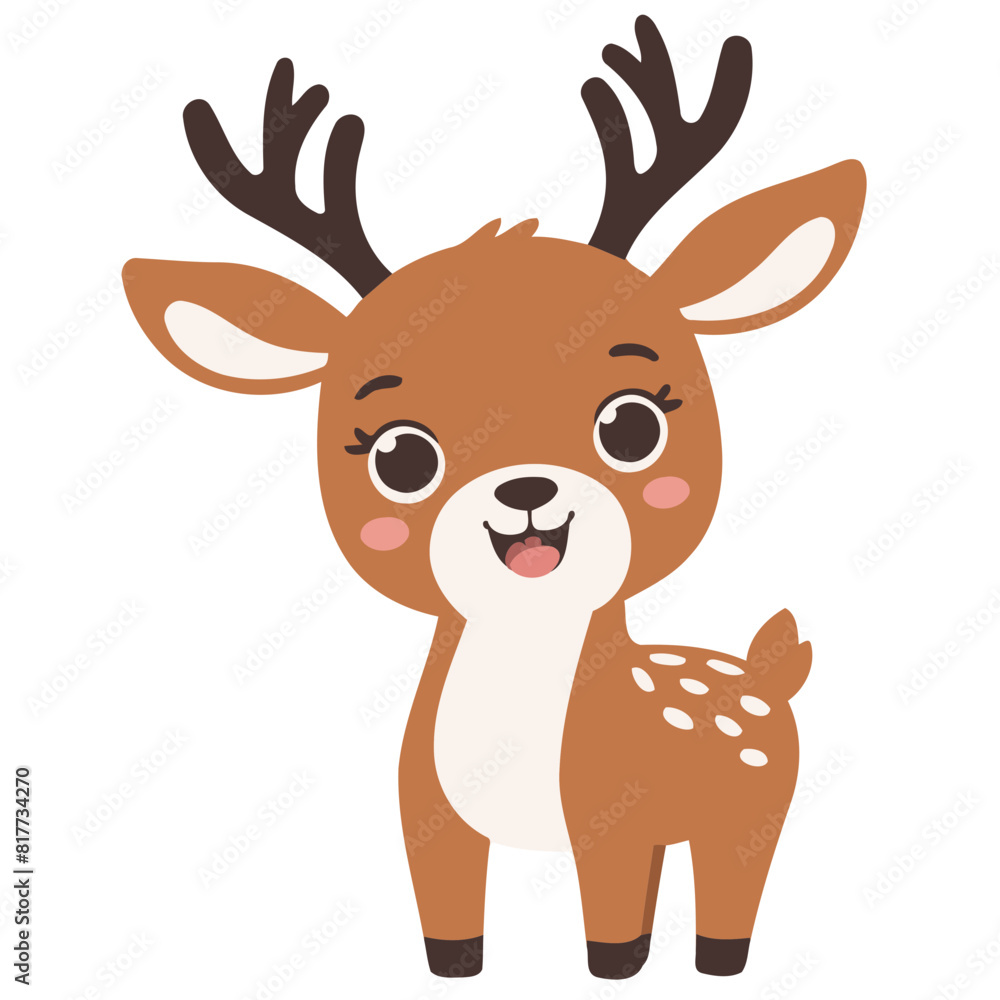 Fototapeta premium Cute Deer vector illustration for kids story book