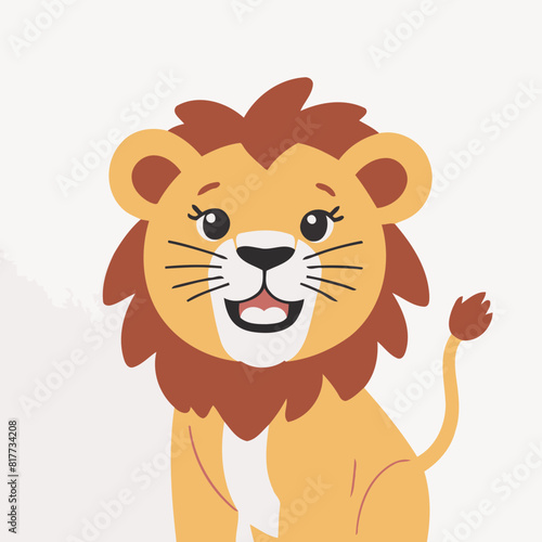 Cute Lion for toddlers books vector illustration