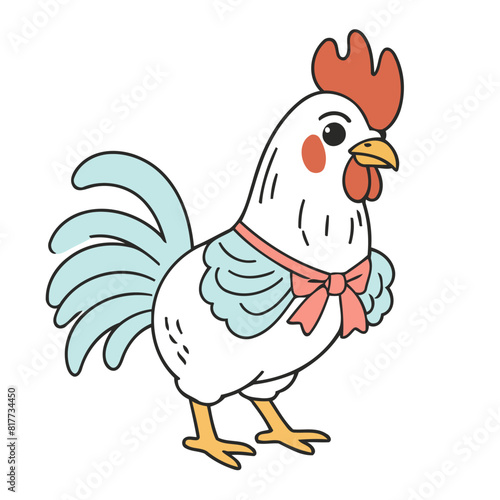Cute Rooster for early readers' adventure books vector illustration