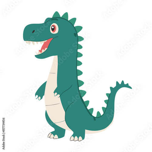 Vector illustration of a friendly Dino for little ones  joyful exploration