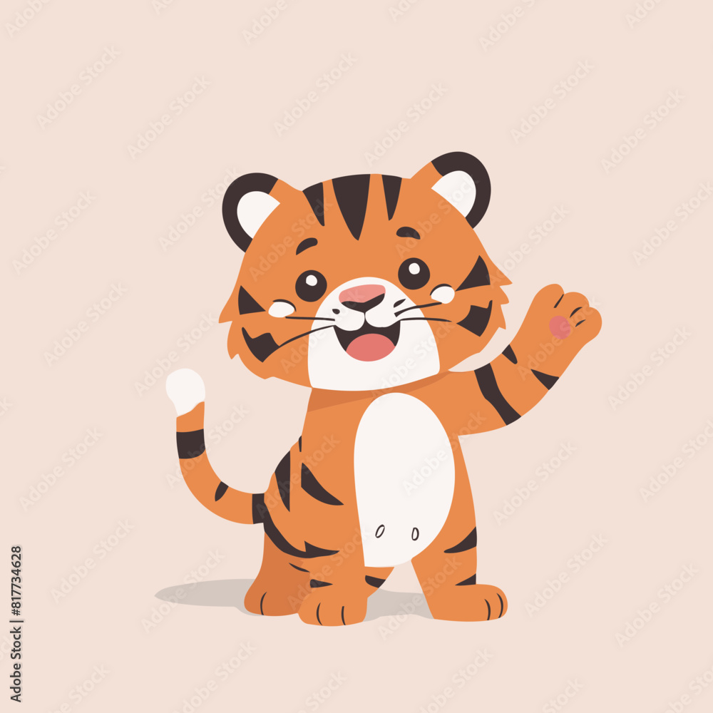 Vector illustration of an endearing Tiger for kids' bedtime stories Vector illustration of an endearing Tiger for kids' bedtime stories