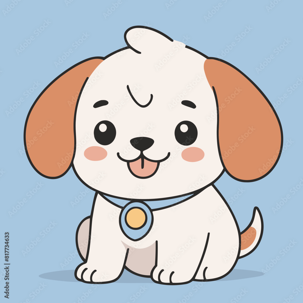 Fototapeta premium Cute Puppy for early readers' adventure books vector illustration