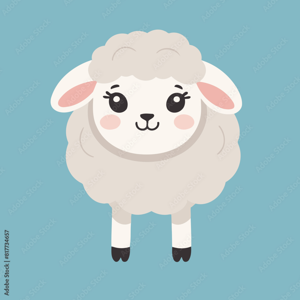 Vector illustration of a cute Sheep for kids story book Vector illustration of a cute Sheep for kids story book