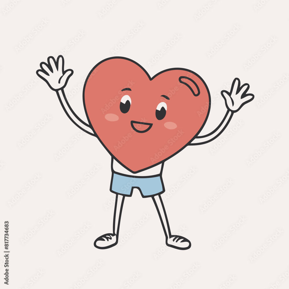 Cute Heart for toddlers story books vector illustration