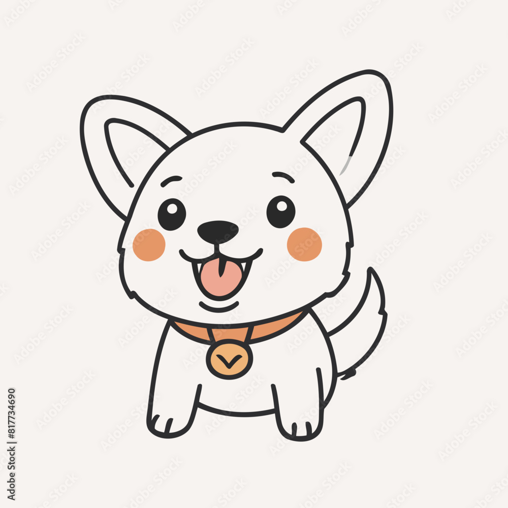 Vector illustration of a charming Dog for toddlers' learning adventures Vector illustration of a charming Dog for toddlers' learning adventures