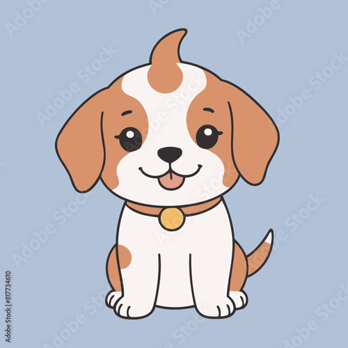 Cute Puppy vector illustration for preschoolers  learning moments