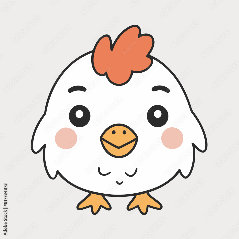 Cute vector illustration of a Chicken for early readers' delight Cute vector illustration of a Chicken for early readers' delight