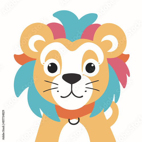 Cute vector illustration of a Lion for youngsters' picture books