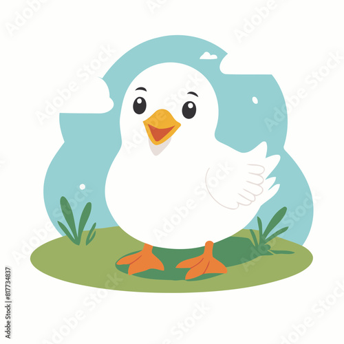 Vector illustration of a delightful Seagull for early readers' enjoyment