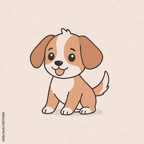 Cute Puppy for toddlers story books vector illustration