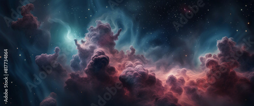 Nebula in deep space with stars  © abu