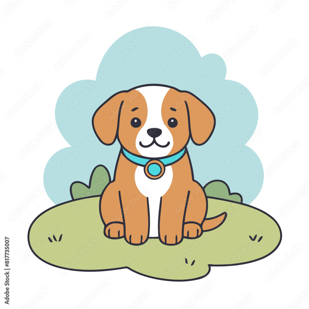 Vector illustration of a charming Dog for toddlers' learning adventures Vector illustration of a charming Dog for toddlers' learning adventures
